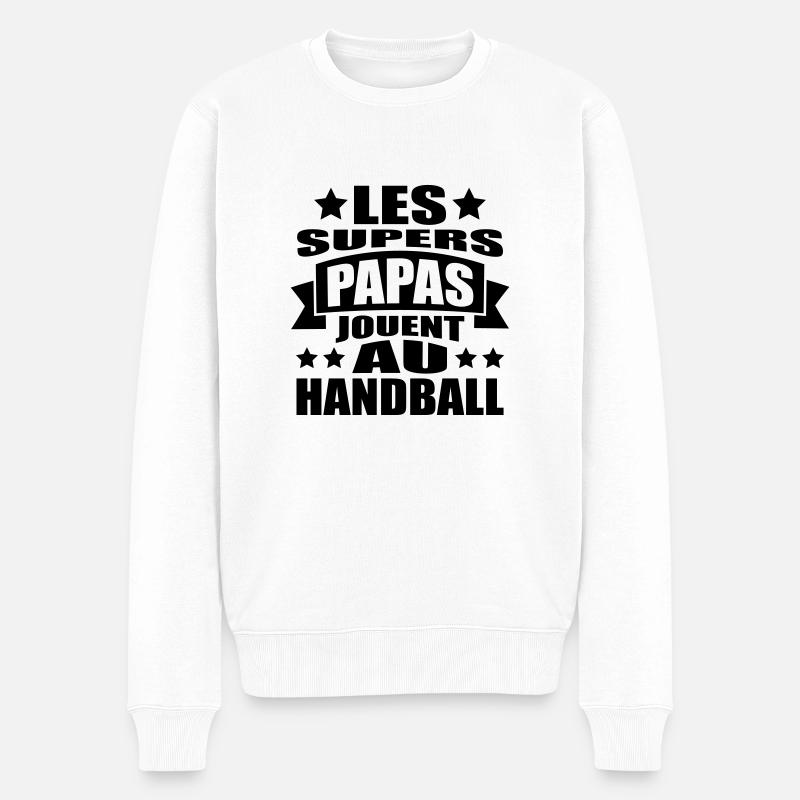 les supers papas jouent au handball - Pull Premium bio Homme - blanc