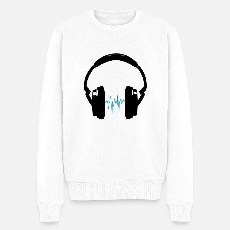 Kopfhörer - Männer Premium Bio Pullover - Weiß