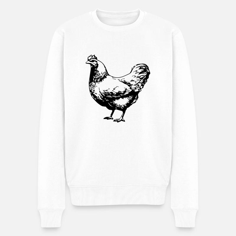 chicken - Männer Premium Bio Pullover - Weiß