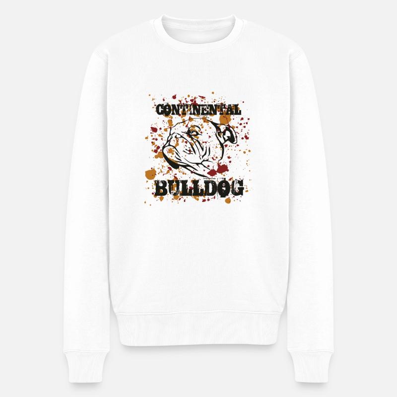 bulldog art - Männer Premium Bio Pullover - Weiß