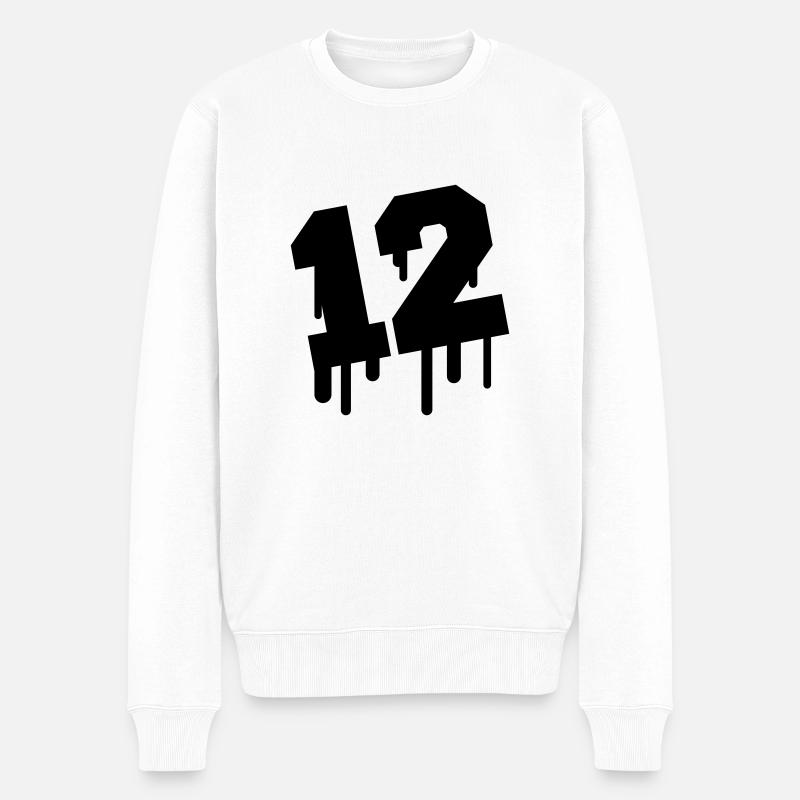 Number 12 Graffiti - Pull Premium bio Homme - blanc