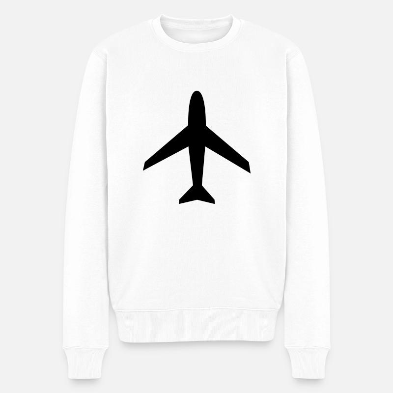 plane - Pull Premium bio Homme - blanc