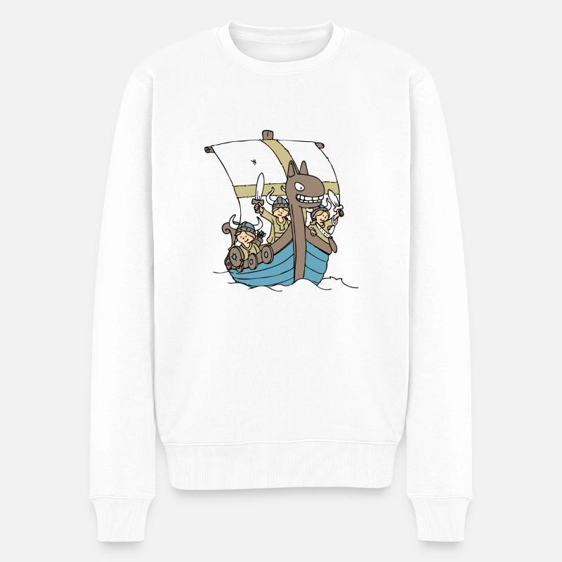 Viking Boat front - Pull Premium bio Homme - blanc