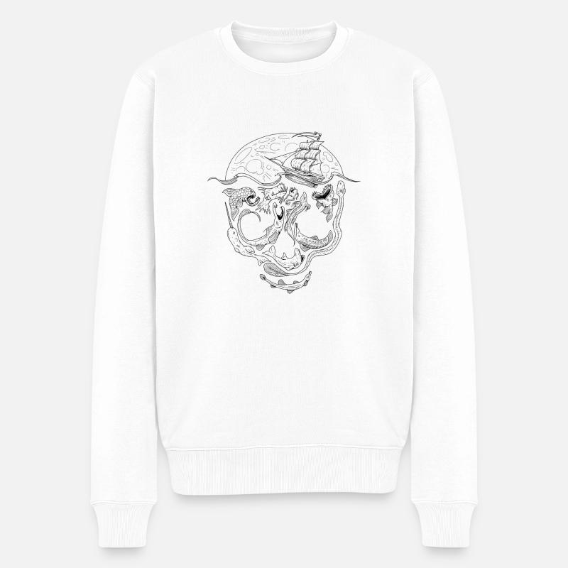 Below - Männer Premium Bio Pullover - Weiß