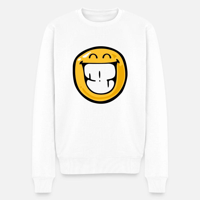Smiley happy delight - Pull Premium bio Homme - blanc