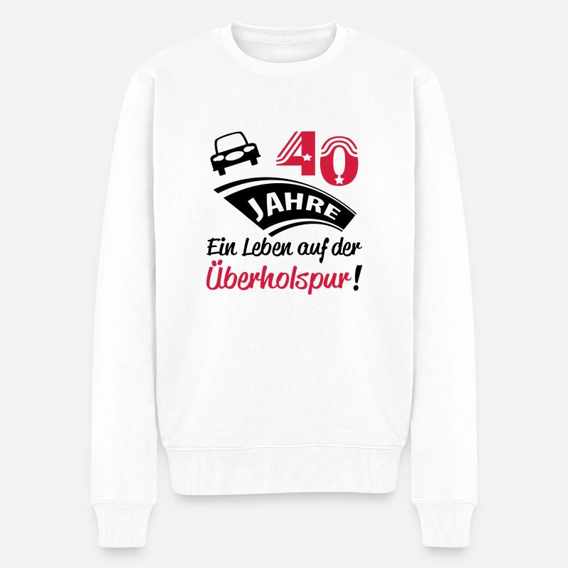 spur_40 - Männer Premium Bio Pullover - Weiß