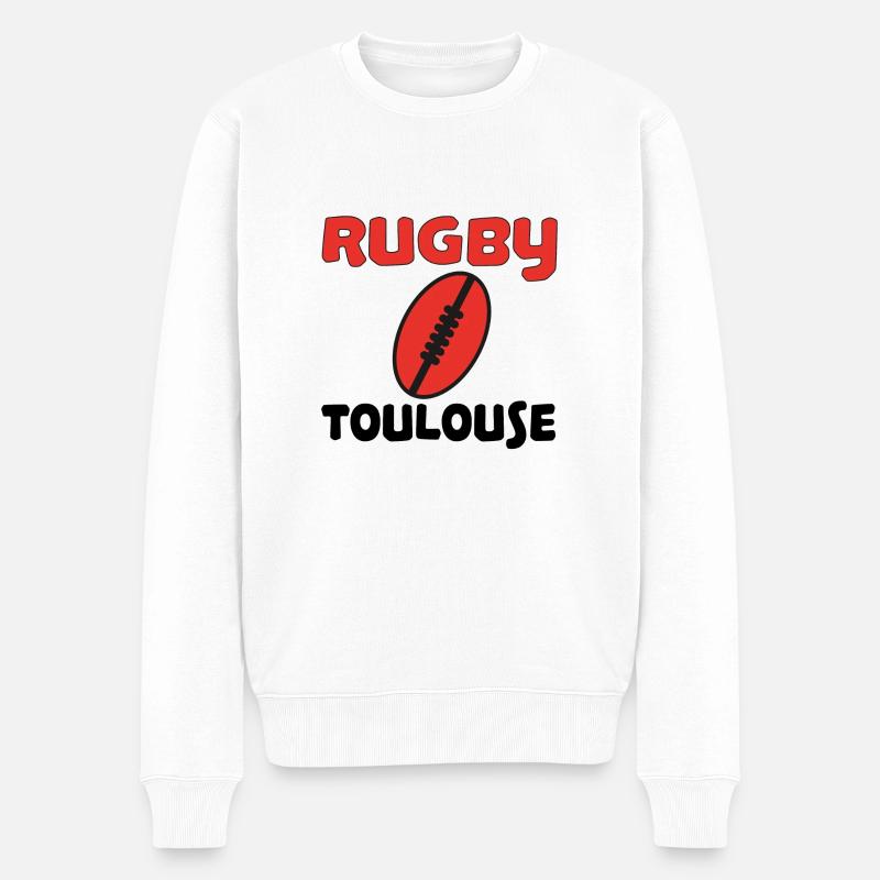 Rugby toulouse - Männer Premium Bio Pullover - Weiß