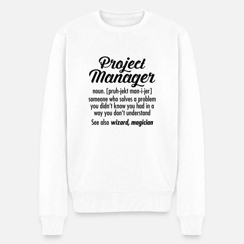 Project Manager - Definition - Männer Premium Bio Pullover - Weiß