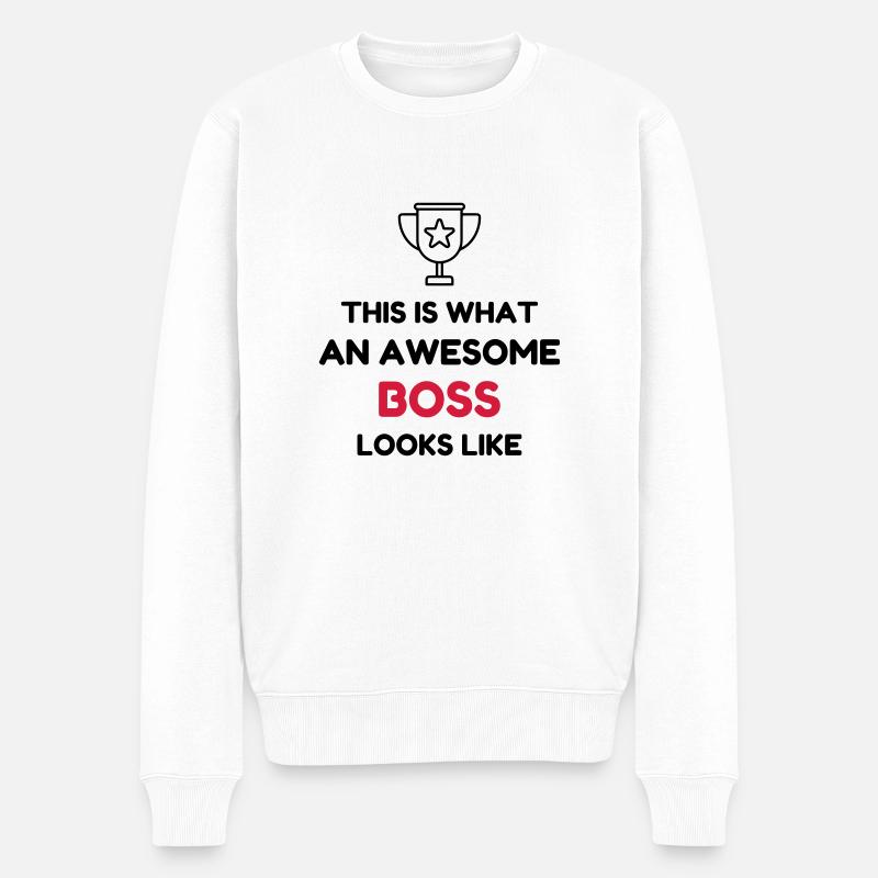 Manager / Patron / Travail / Métier / Chef - Pull Premium bio Homme - blanc