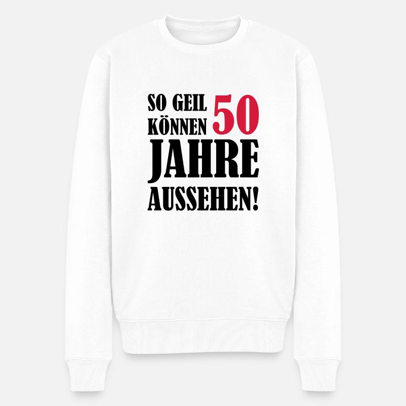 50_jahre - Männer Premium Bio Pullover - Weiß