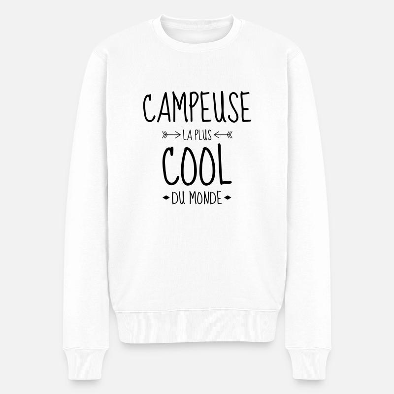camping / campeur / campeuse / scout - Pull Premium bio Homme - blanc