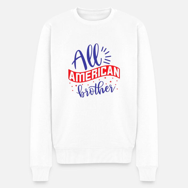 All American Brother - Männer Premium Bio Pullover - Weiß