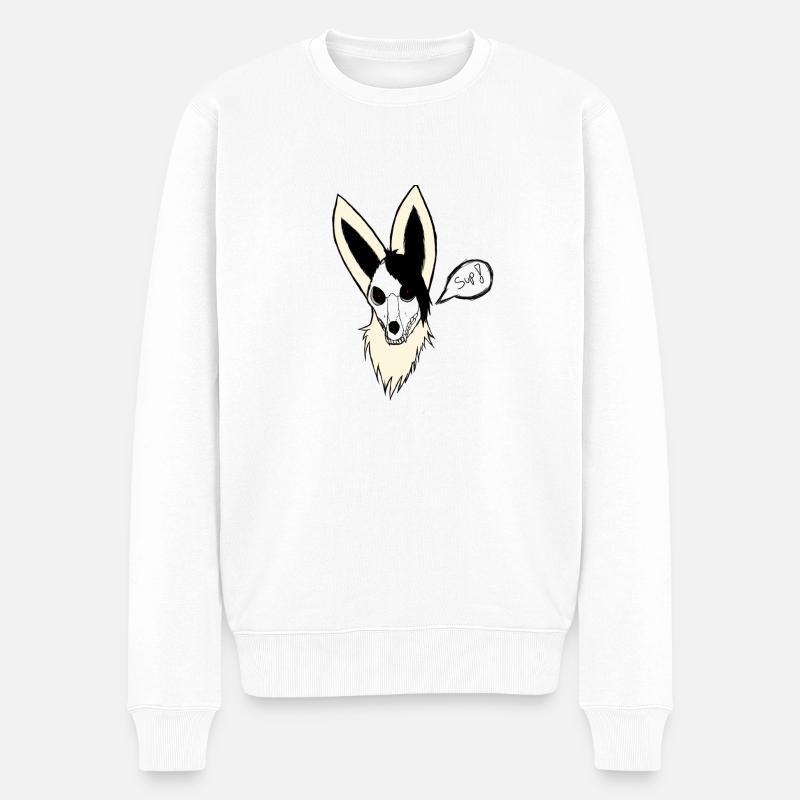Raven - Männer Premium Bio Pullover - Weiß