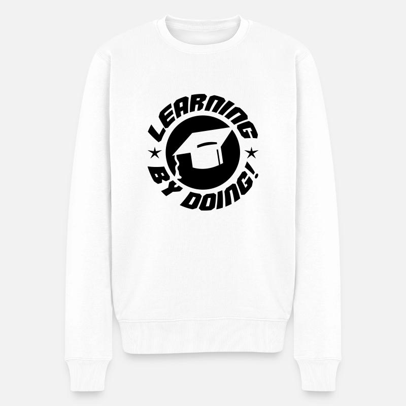 learning by doing - Männer Premium Bio Pullover - Weiß