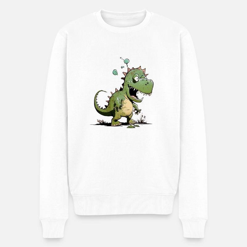 Kroki le dinosaure rigolo - Pull Premium bio Homme - blanc