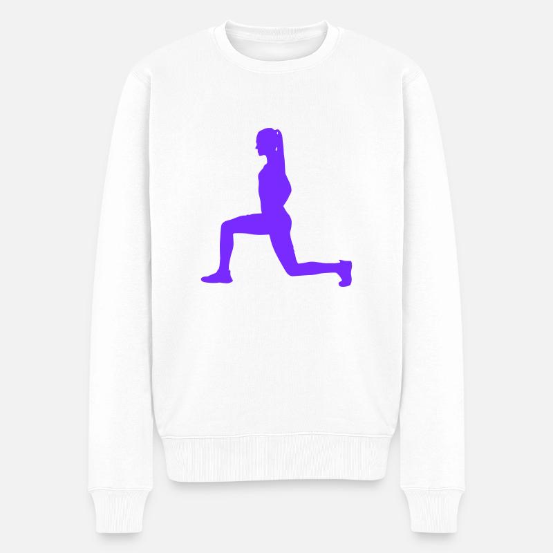 woman squat - Männer Premium Bio Pullover - Weiß