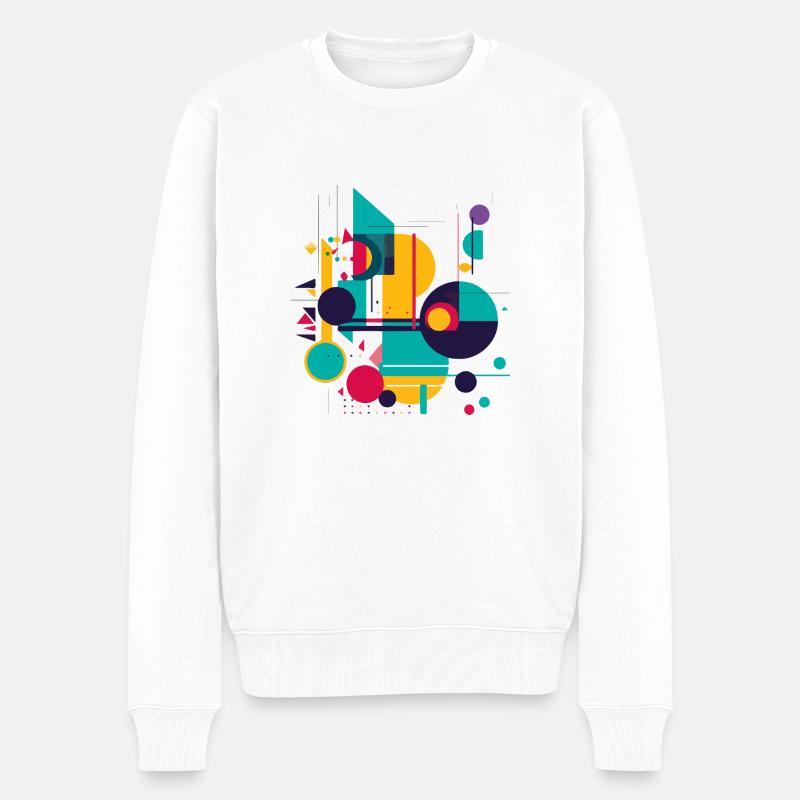 Abstraktes Design - Männer Premium Bio Pullover - Weiß