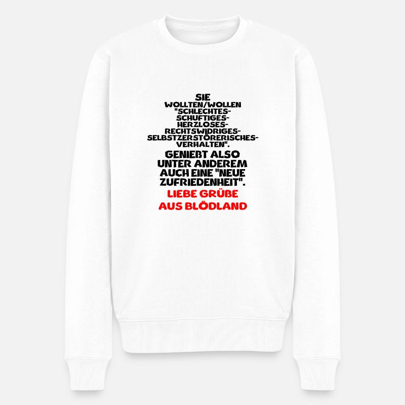 abgestimmte - Männer Premium Bio Pullover - Weiß