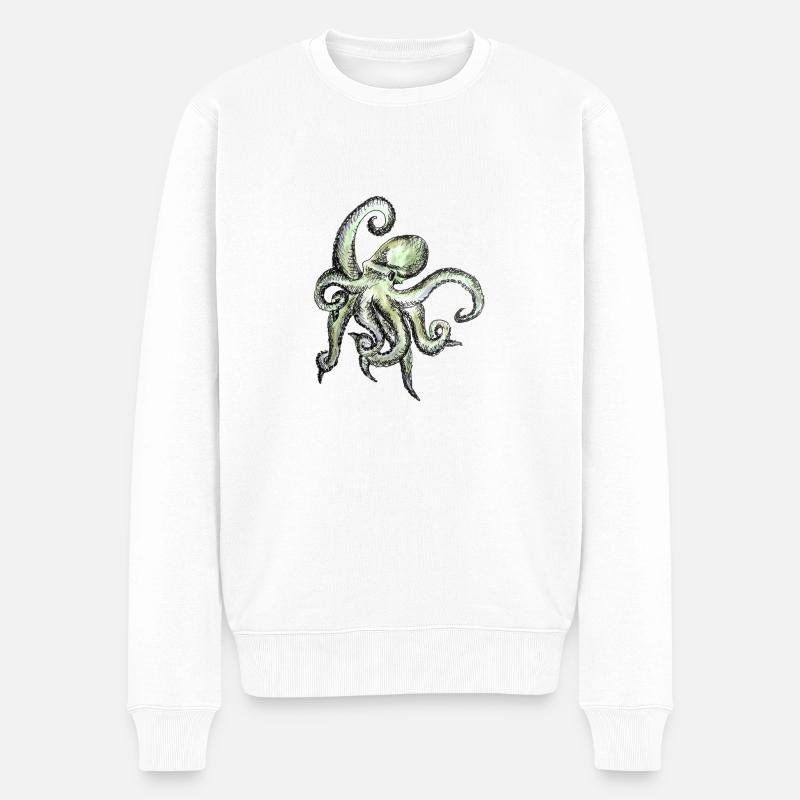 oktopus - Männer Premium Bio Pullover - Weiß