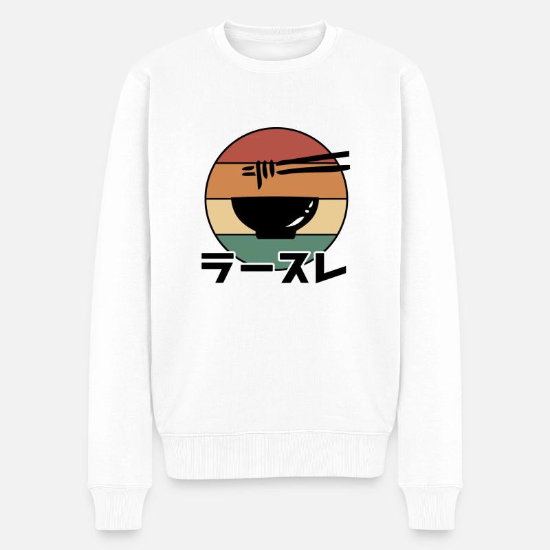 Japanisches Essen - Männer Premium Bio Pullover - Weiß