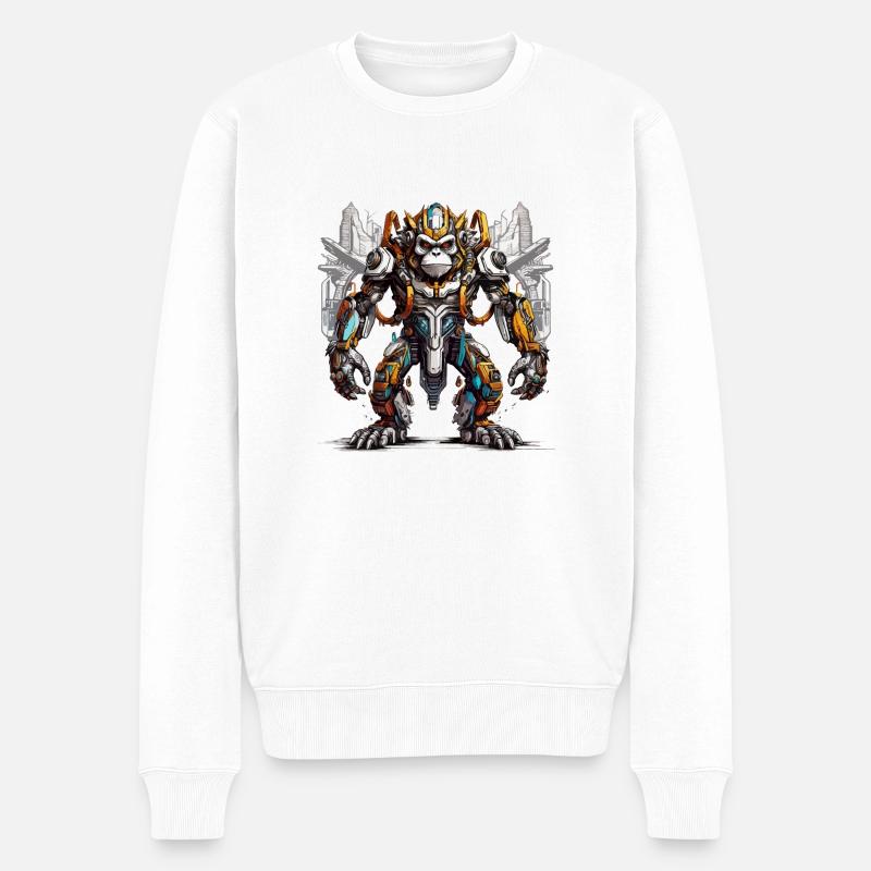 Super singe cybernétique - Pull Premium bio Homme - blanc