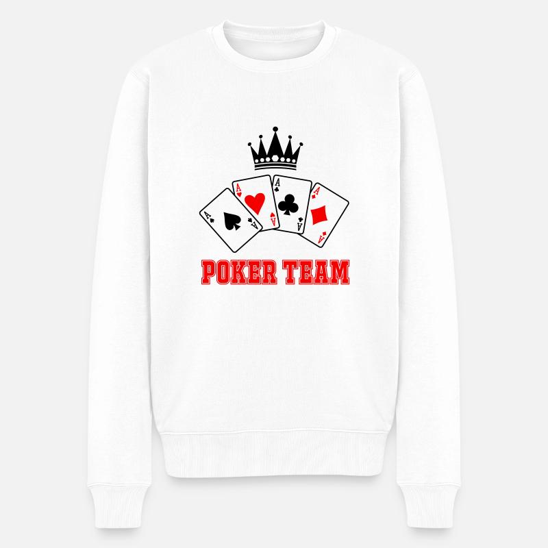 poker team - Männer Premium Bio Pullover - Weiß