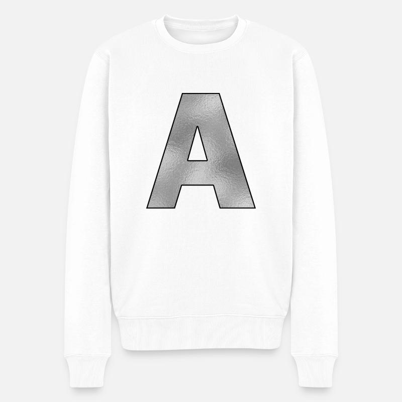 Lettre A Argent - Pull Premium bio Homme - blanc