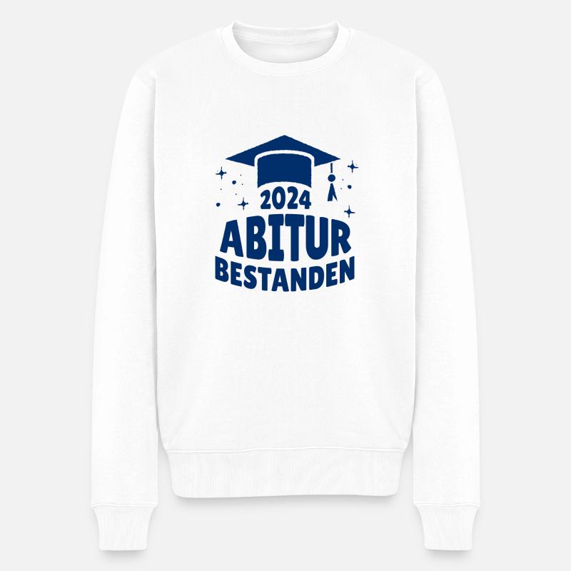 Abitur 2024 Bestanden - Abi - Abiturient - Männer Premium Bio Pullover - Weiß