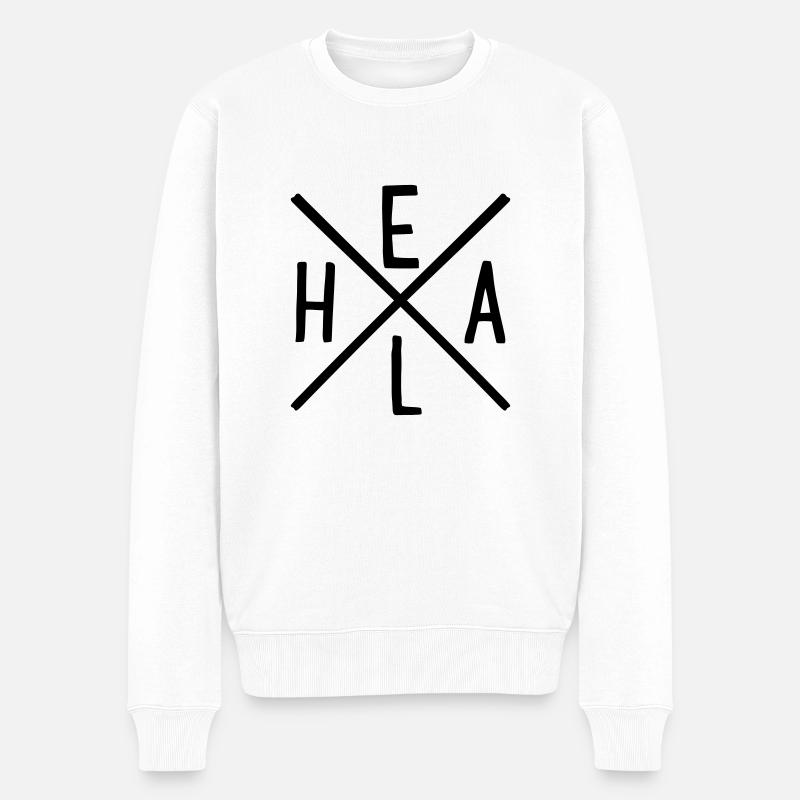heilen - Männer Premium Bio Pullover - Weiß