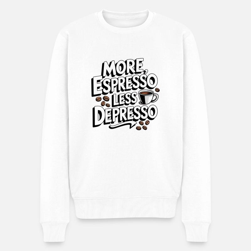 Espresso, Coffee, Kaffee, Latte, Geschenkidee - Männer Premium Bio Pullover - Weiß