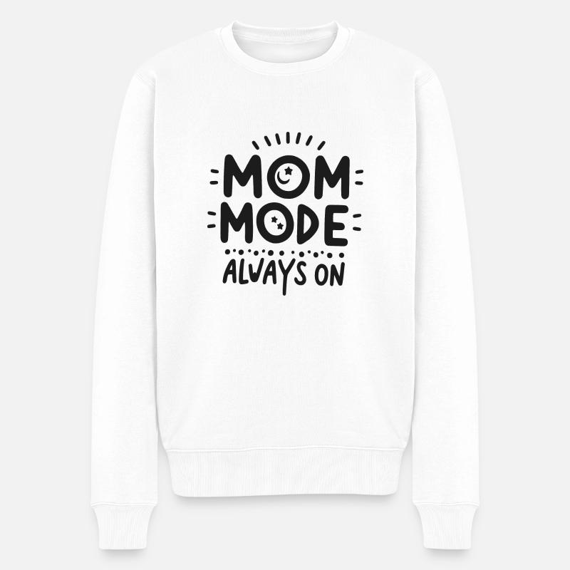 Mama-Modus: Immer eingeschaltet - Männer Premium Bio Pullover - Weiß
