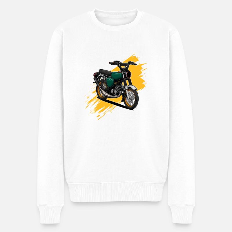 S51 (vert) // Illustration - Pull Premium bio Homme - blanc