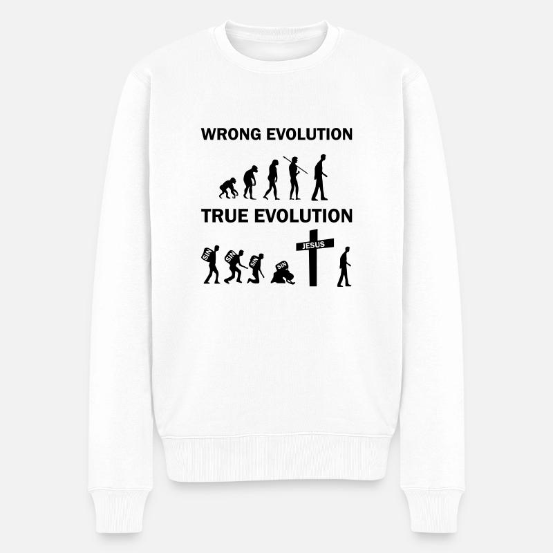 true evolution jesus - Men's Premium Organic Jumper - white