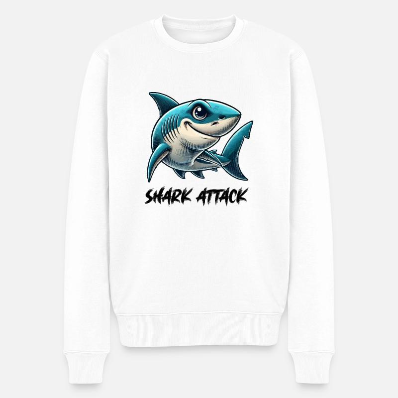 Shark Comic - Men's Premium Organic Jumper - white