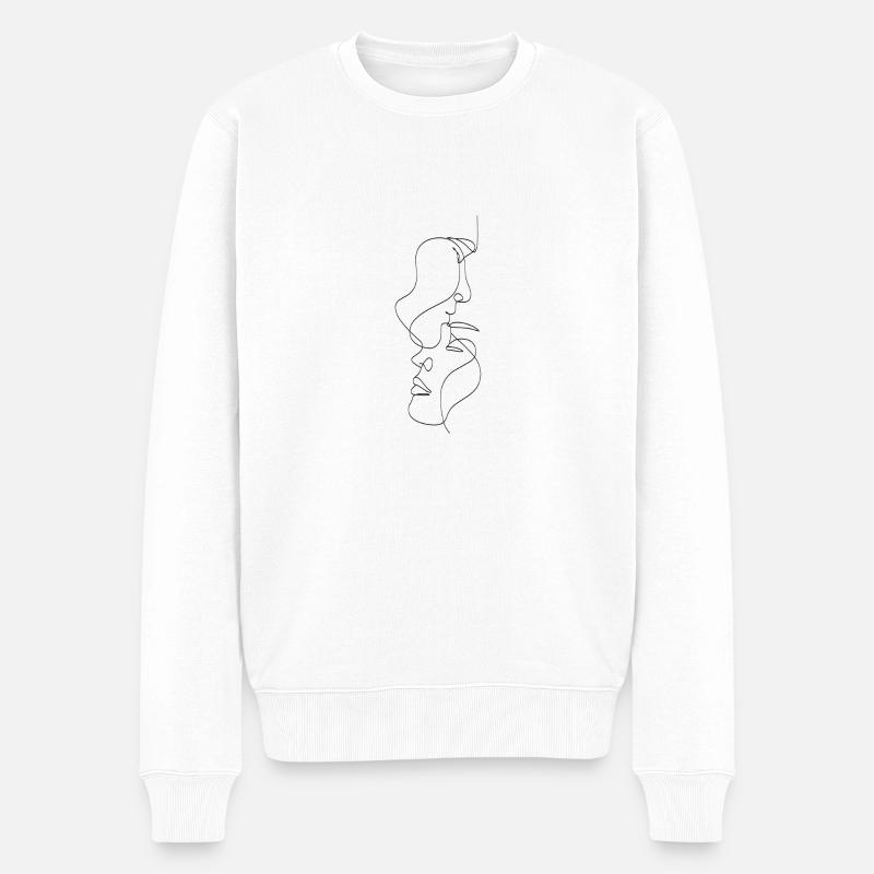 Esthetic Face - Männer Premium Bio Pullover - Weiß