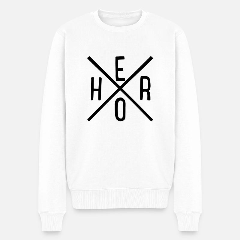 héros - Pull Premium bio Homme - blanc
