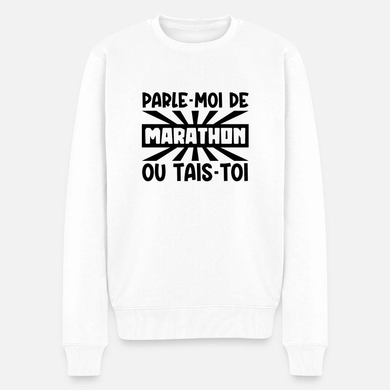 parle-moi de marathon - Pull Premium bio Homme - blanc