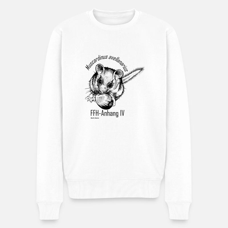 Haselmaus - Männer Premium Bio Pullover - Weiß