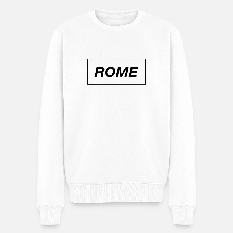 Rome - Rom - Männer Premium Bio Pullover - Weiß