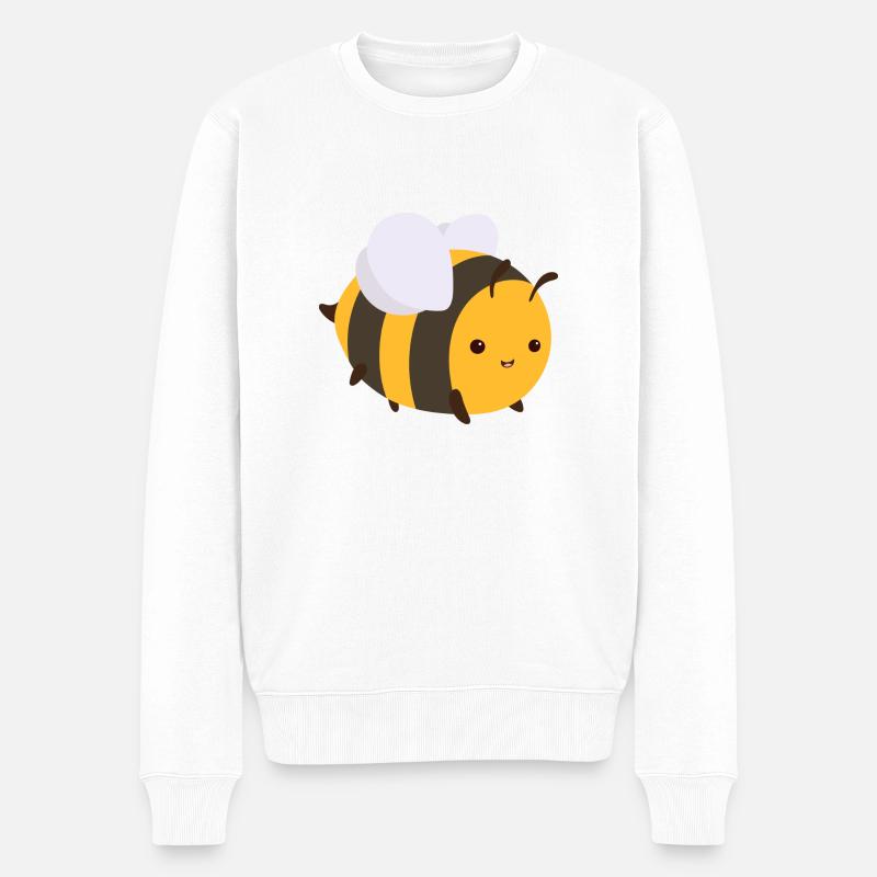 Süße Biene - Männer Premium Bio Pullover - Weiß
