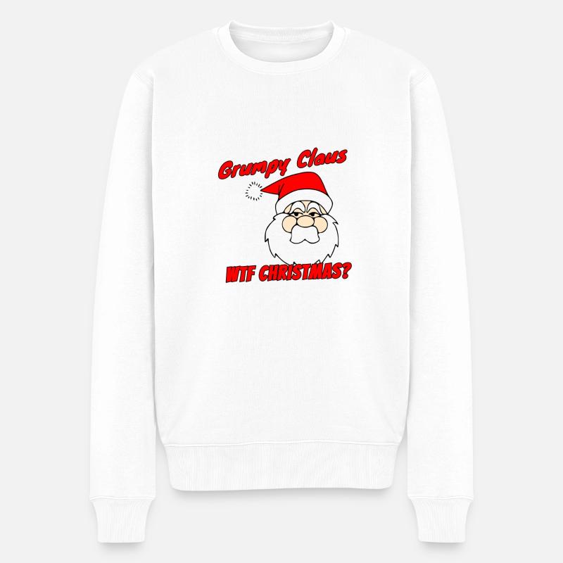 Grumpy Claus - Männer Premium Bio Pullover - Weiß