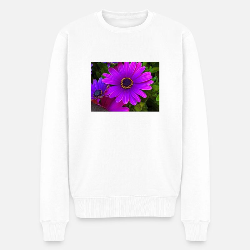 Blumen - Männer Premium Bio Pullover - Weiß