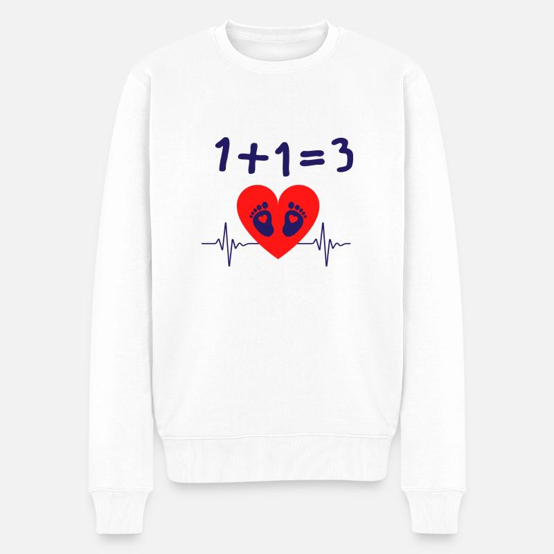 1+1=3 - Pull Premium bio Homme - blanc