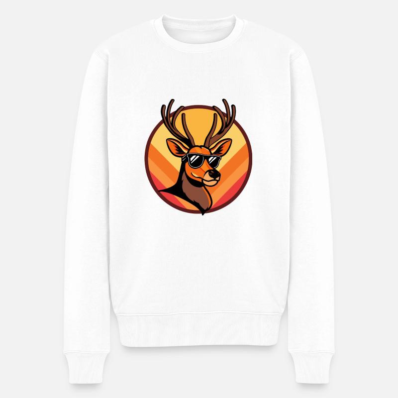 Deer Comic Cool Summer - Men's Premium Organic Jumper - white