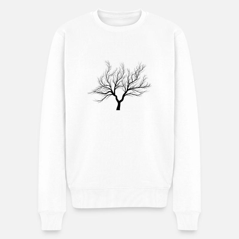 Baum mit Statement - Männer Premium Bio Pullover - Weiß