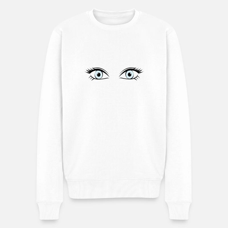 Auge - Männer Premium Bio Pullover - Weiß