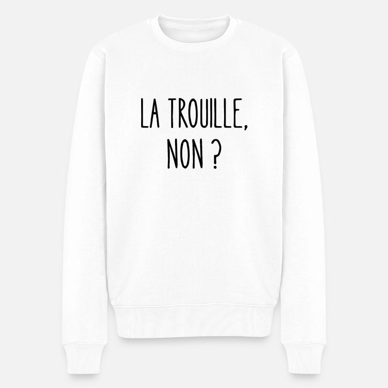 la trouille, non ? - Pull Premium bio Homme - blanc