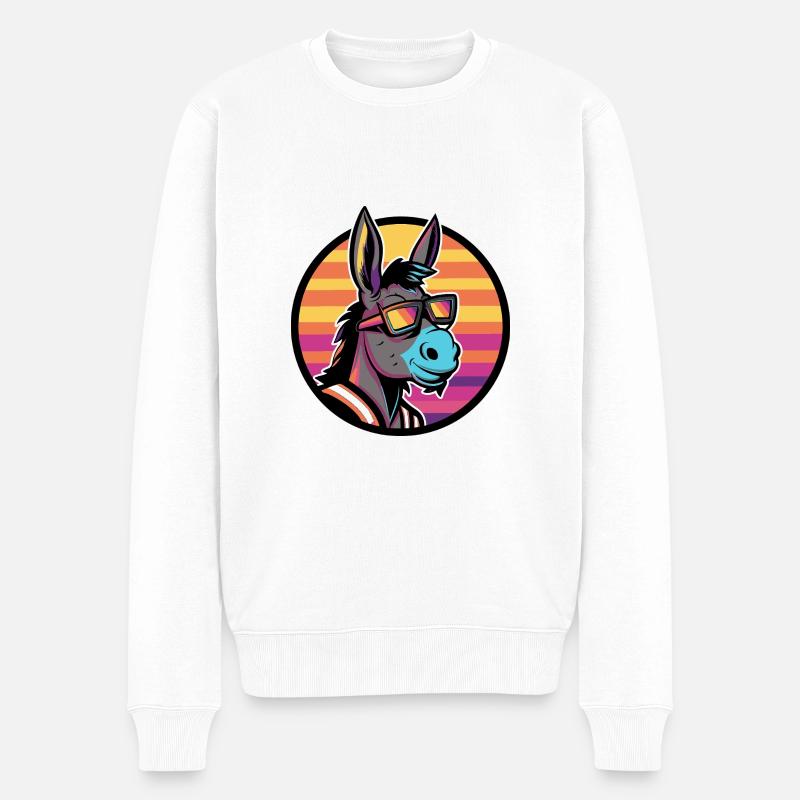 Âne Cool Bande Dessinée - Pull Premium bio Homme - blanc