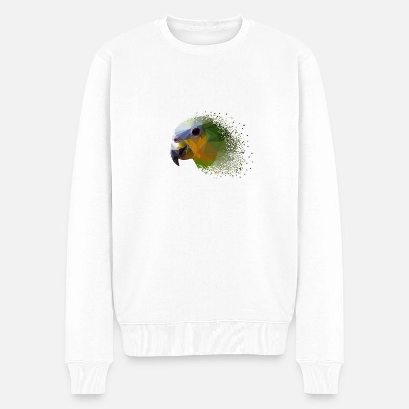 Papagei - Männer Premium Bio Pullover - Weiß