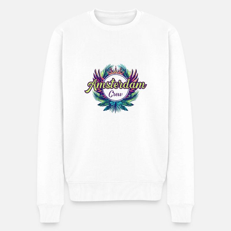 Vacances Amsterdam Crew - Pull Premium bio Homme - blanc
